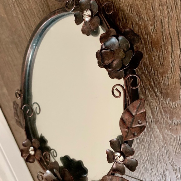 Vintage ornate metal frame mirror 11” - Picture 8 of 11